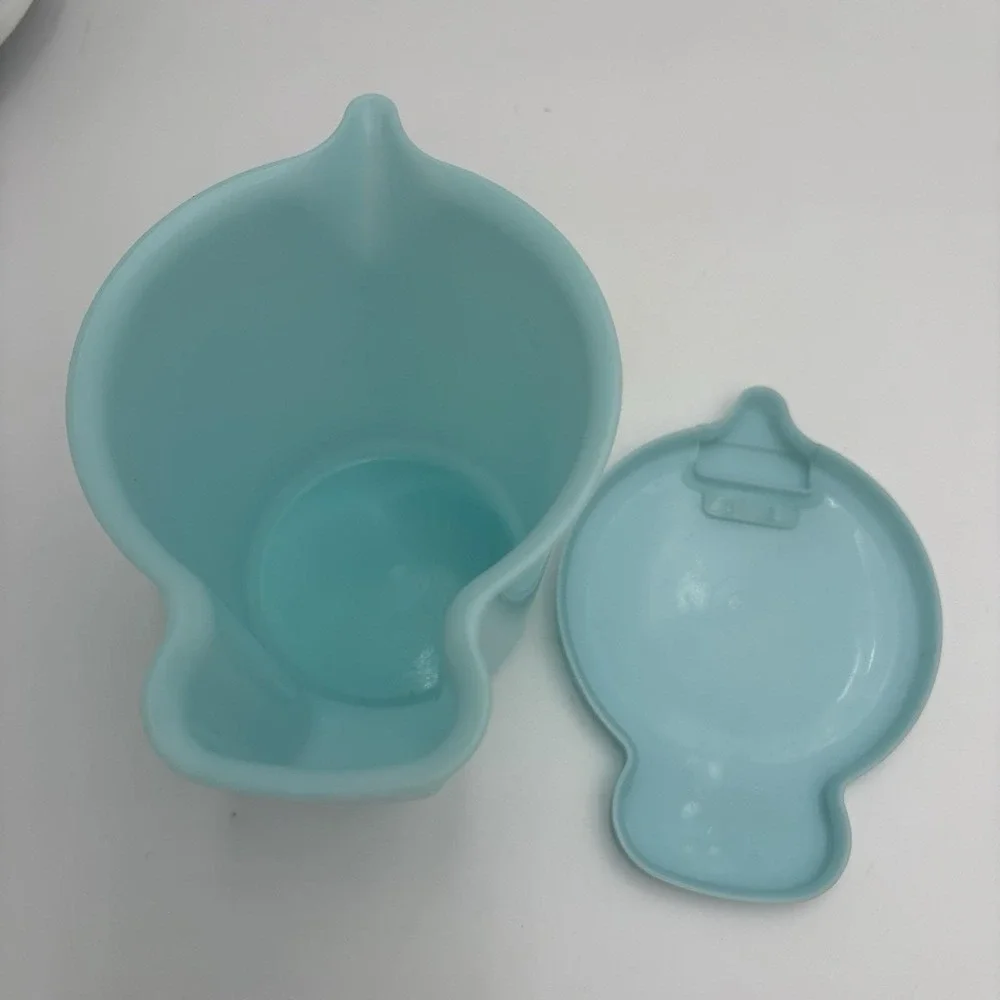 Vintage Pale Blue Tupperware Creamer / Milk Pitcher w/ Flip Lid 131-3, 625-5